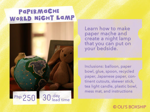 Paper mache World Night Lamp